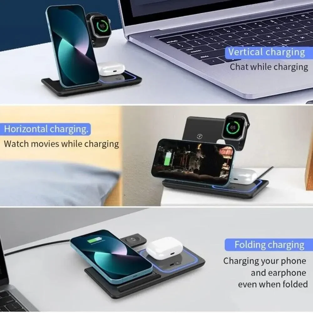🔥Wireless 3 In 1 Charging Station (Black) NWT🔥